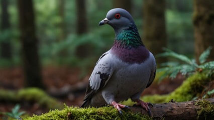 Obraz premium Multi Colored Pigeon Bird