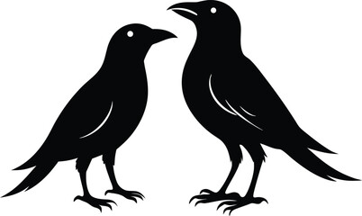 set of black bird silhouettes vector elements vector