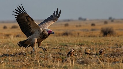 Fototapeta premium Wings of the Wild: Griffon Vultures Soaring
