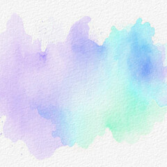 Blue, green and purple watercolor texture with irregular stains. Abstract background. 
