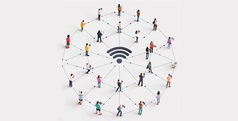 A people in underserved communities accessing the internet through community Wi-Fi networks or shared computing centers