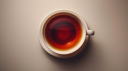 A Cup of Tea, Steaming and Ready, Captured From Above. Generative AI