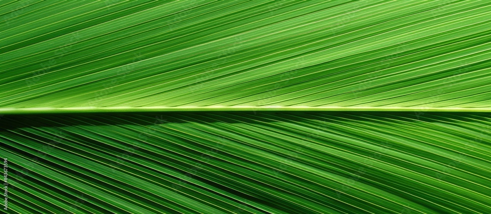Poster A detailed shot of the texture on a large palm leaf with ample space for adding text or graphics