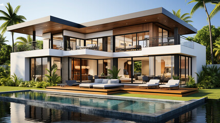 Fototapeta premium luxury modern villas