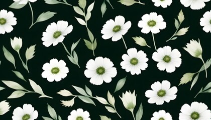Seamless pattern with dry flowers and grass isolated on white. Hand-painted watercolor illustration