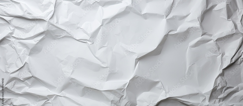Poster White Paper texture Crumpled Paper Top view. copy space available