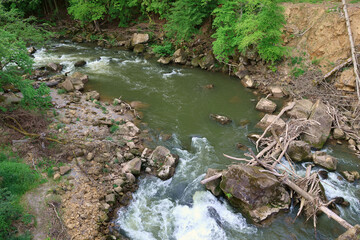 Der Fluss Pr&uuml;m bei den Irreler Waserf&auml;llen in der S&uuml;deifel bei Irrel im Landkreis Bitburg-Pr&uuml;m im deutschen Bundesland Rheinland-Pfalz.