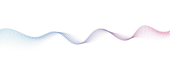 Flowing Dot Wave halftone gradient pattern on transparent background