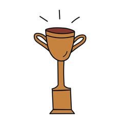Trophy sports golden cup vector cartoon illustration on isolated background. Sport award, Winner Prize, winning, champion. Design concept for card, logo, print, paper, flyer