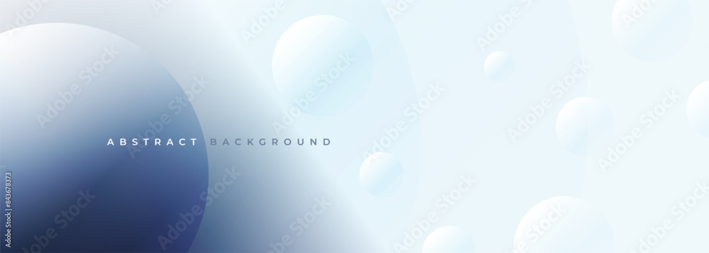 Aufkleber white and blue modern abstract wide banner with circles shapes. abstract blue and white background. 