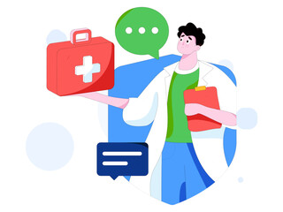 Medical characters fighting the epidemic flat vector concept operation hand drawn illustration
