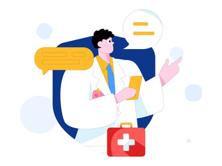 Medical characters fighting the epidemic flat vector concept operation hand drawn illustration
