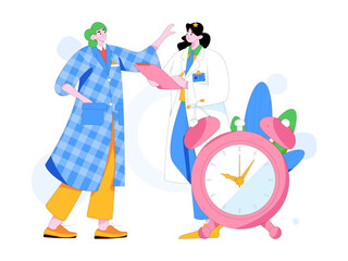 Medical characters fighting the epidemic flat vector concept operation hand drawn illustration
