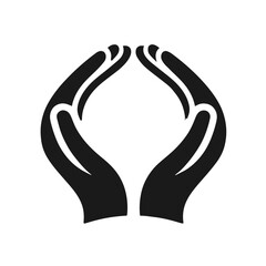 Vector silhouette of a care hands for your logo isolated on white background