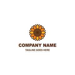 Fototapeta premium sunflower logo design vector on a white background