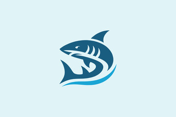 Shark. Simple modern logo, icon. Vector illustration, silhouette