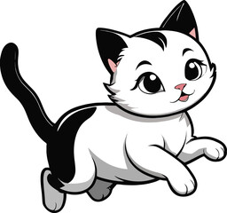 Cute Cat sticker Vector design