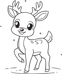 Vector cartoon deer wear sunglass illustration