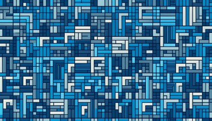 Fototapeta premium 青い幾何学模様のパターン背景イラスト