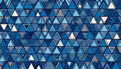 Fototapeta premium 三角形の幾何学模様のパターン背景イラスト