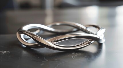 Shiny silver bracelet as a fashion accessory