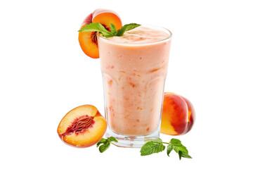 Peach smoothie isolated on transparent background