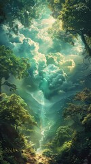 Obraz premium Enchanting Abstract Background Inspired by Middle Earth's Magic | Surreal Fantasy Artwork for Captivating Designs
