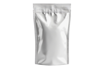 Singular food or drink pouch isolated on transparent background