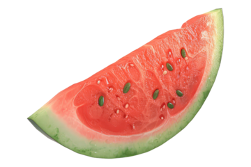 Slice of 3D water melon isolated on transparent background