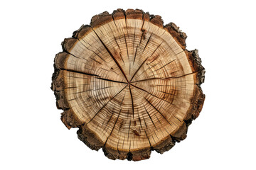 Sliced tree isolated on transparent background