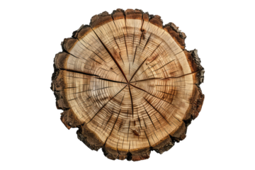 Sliced tree isolated on transparent background
