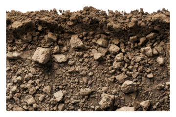 Soil border side view isolated on transparent background