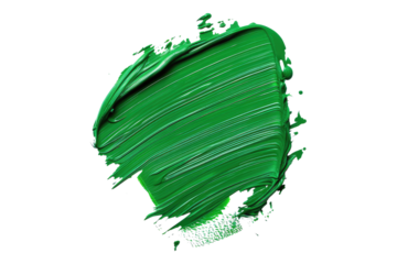 Stroke of green paint isolated on transparent background