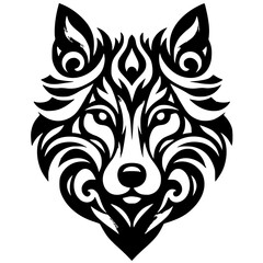 Abstract wolf t-shirt design silhouette