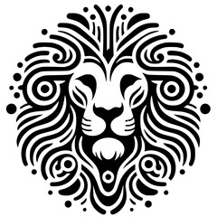 Abstract lion t-shirt design silhouette