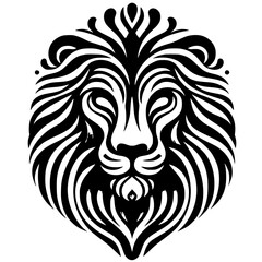 Abstract lion t-shirt design silhouette