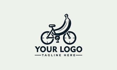 Bicycle & Banana Vector Logo: Pedal into Freshness with Your Brand Symbolize Sustainable Transportation and Natural Energy Creative Bicycle & Banana Vector Logo