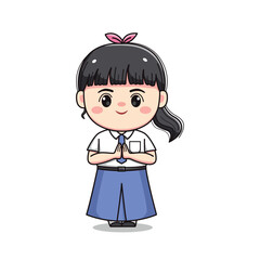 indonesian senior high school student cute girl character