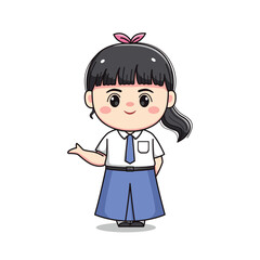 indonesian senior high school student cute girl character