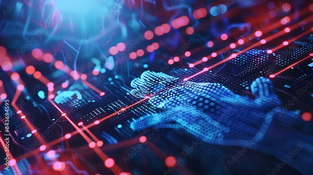 Poster Biometric security and Cloud technology Data storage and Exchange business information with internet cloud technology File transfer Protocol Files receiver and File sharing on cyber gl : Generative AI