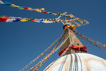 Budha stupa or Boudhanath Stupa buddha religious sacred temple in Kathmandu Nepal.