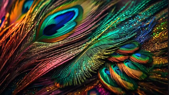Beautiful peacock feathers background