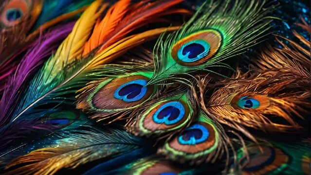 Beautiful peacock feathers background
