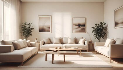 Photo interior modern design room 3D illustration