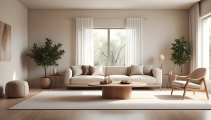 Photo interior modern design room 3D illustration