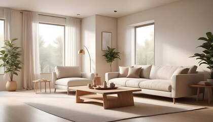 Photo interior modern design room 3D illustration