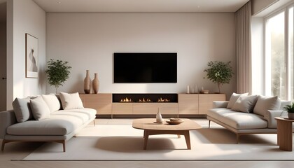 Photo interior modern design room 3D illustration