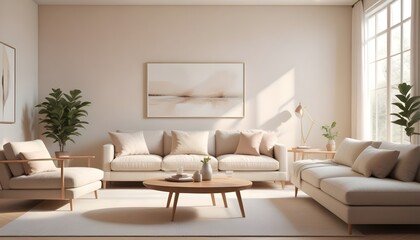 Fototapeta premium Photo interior modern design room 3D illustration