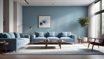 Photo interior modern design room 3D illustration