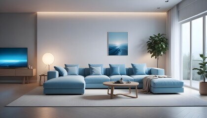 Photo interior modern design room 3D illustration